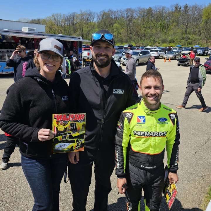 Jamie Watz and Evan Watz with Ty Majeski